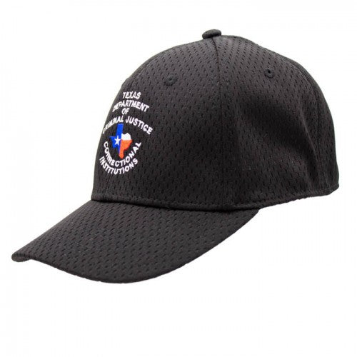 TDCJ Cap B Stretchable Polyester Pro Mesh Flex Cap in Black