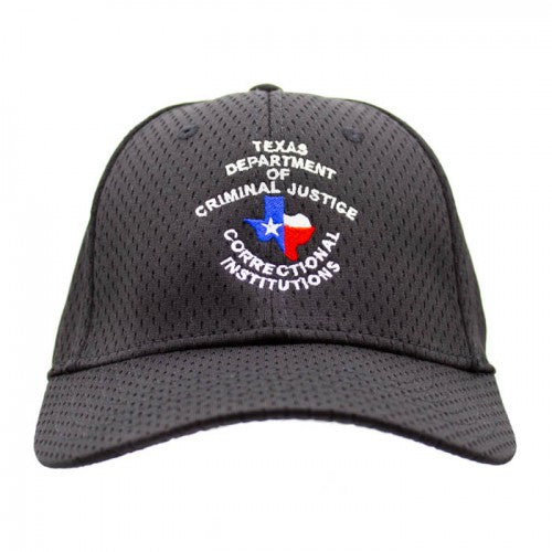 TDCJ Cap B Stretchable Polyester Pro Mesh Flex Cap in Black