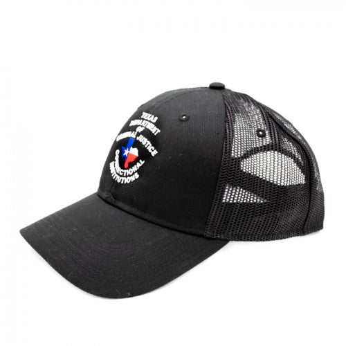 TDCJ Cap F Cotton Twill Six Panel Low Pro Mesh Cap in Black