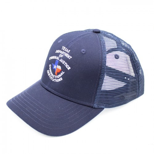 TDCJ Cap F Cotton Twill Six Panel Low Pro Mesh Cap in Navy