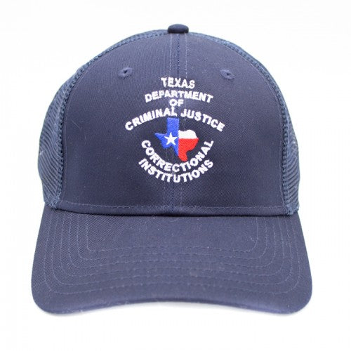TDCJ Cap F Cotton Twill Six Panel Low Pro Mesh Cap in Navy