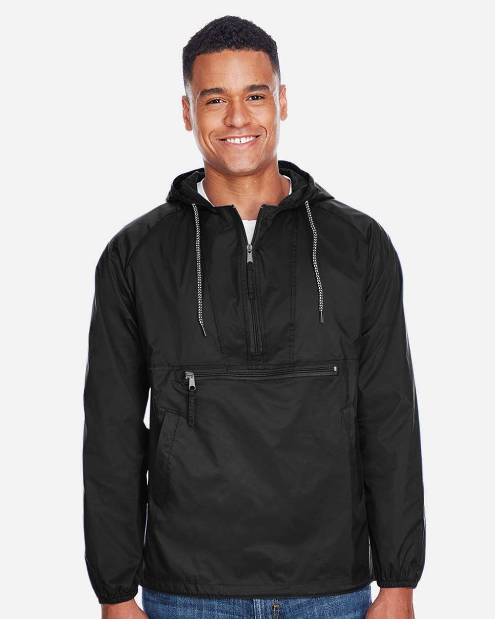 TDCJ Pullover Packable Hooded Nylon Jacket