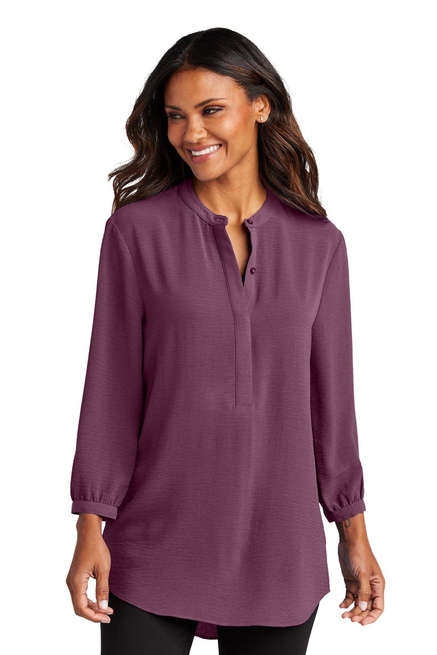 TDCJ Port Authority® Women's 3/4-Sleeve Textured Crepe Tunic LW713