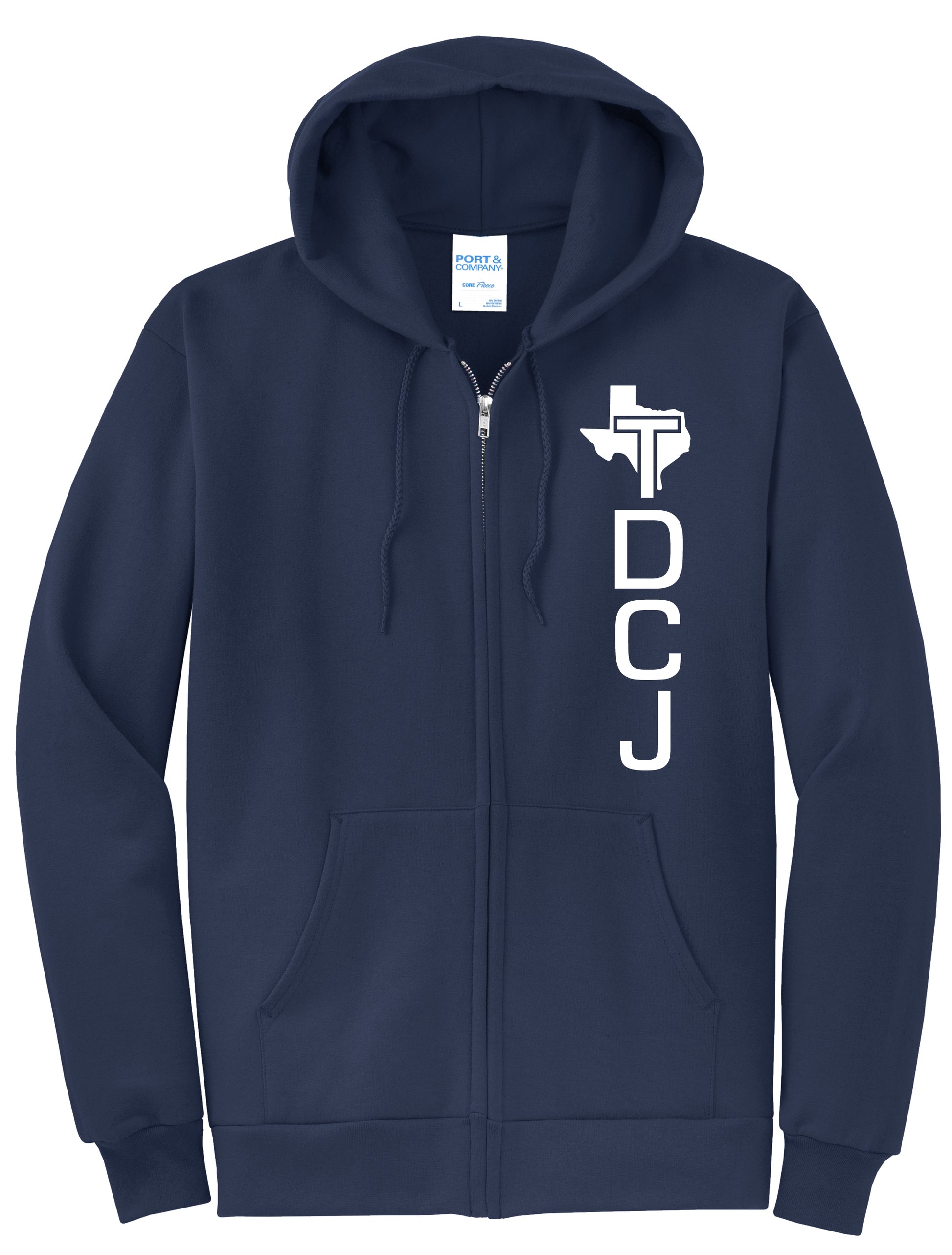 TDCJ Core Fleece Full-Zip Hooded Sweatshirt
