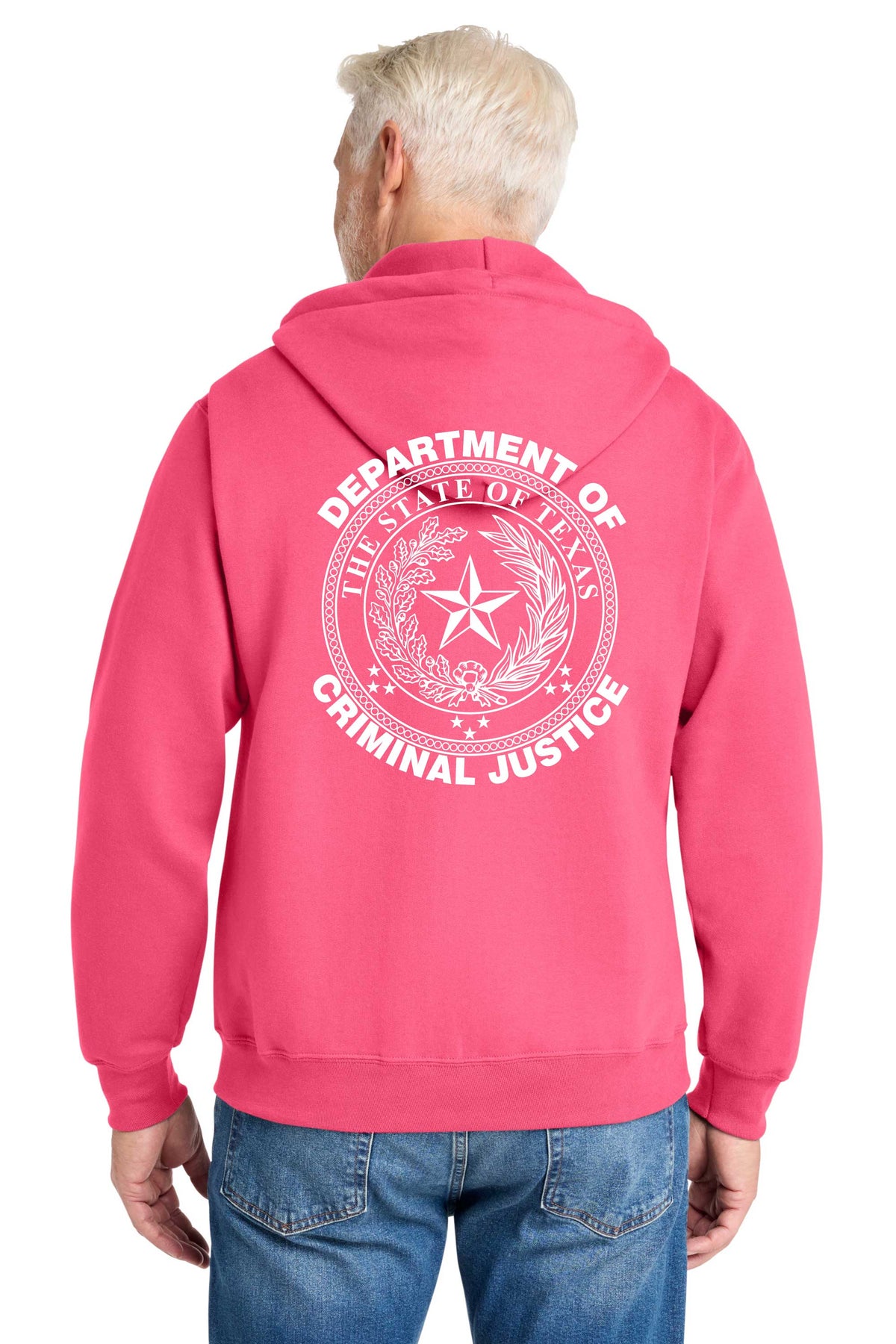 LIMITED EDITION - TDCJ Breast Cancer Awareness Port & Co® Core Fleece Full-Zip Hooded Sweatshirt