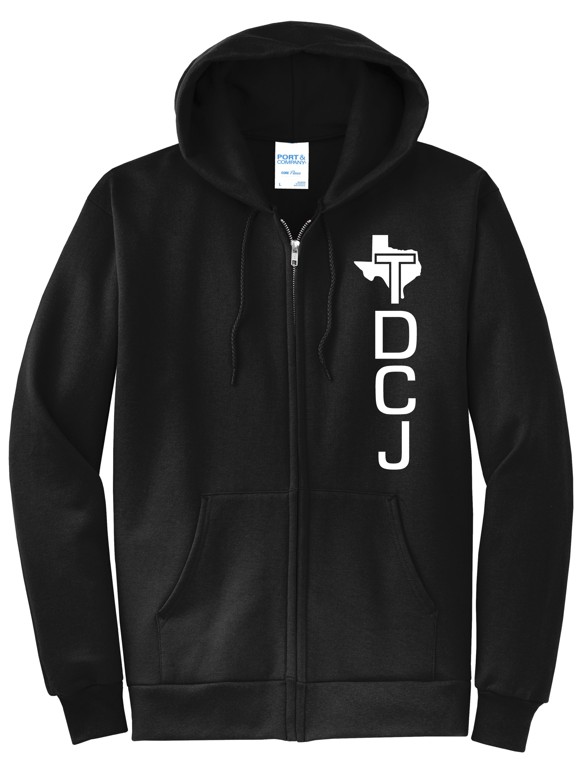 TDCJ Core Fleece Full-Zip Hooded Sweatshirt